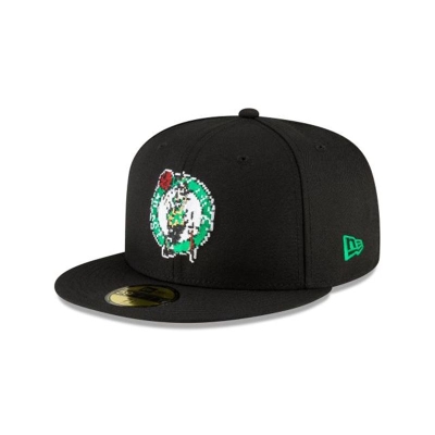 Boston Celtics Gorra | New Era NBA Pixel 59fifty Fitted Cap Mexico - Negros